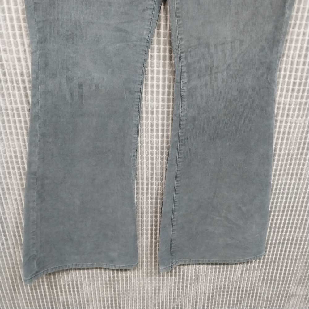 American Eagle Women Pants Super Hi-Rise‎ Flare Corduroy Button Fly 6 Gray Blue - Picture 7 of 15
